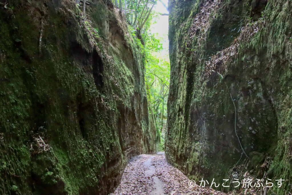 萩別府地区のシラス壁の坂