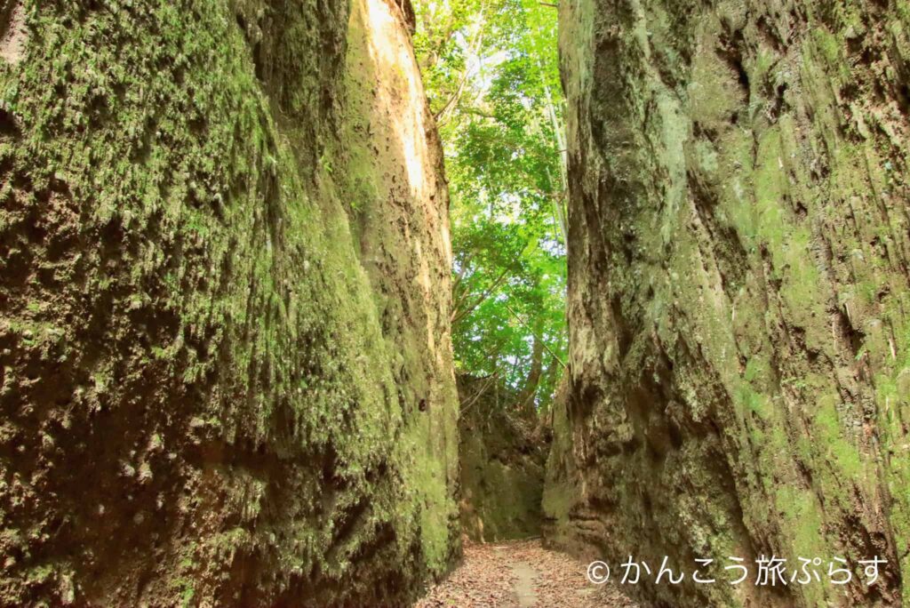 萩別府地区のシラス壁の坂